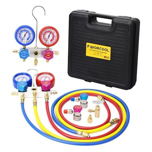 HVAC Gauges AC Manifold Gauge Set for R410a R134a R22 Refrigerant for Home AC