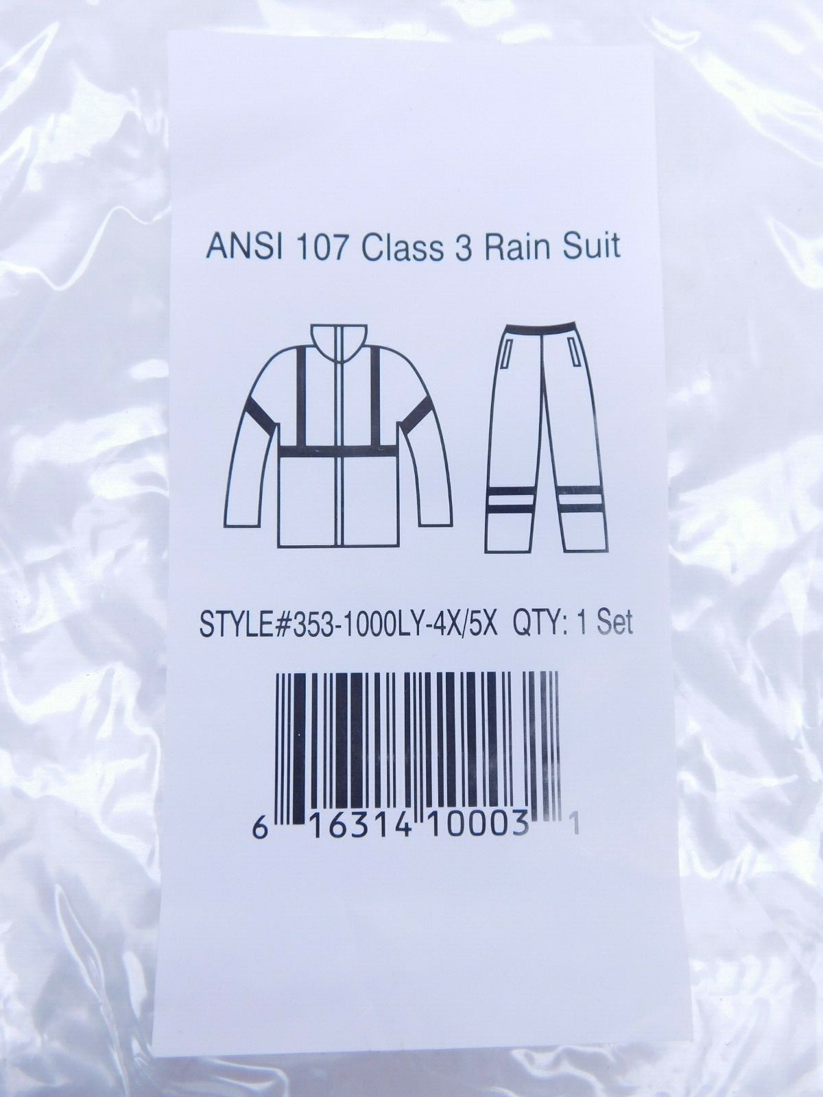 4X-5X Hi Vis Rain Suit Reflective Stripes Waterproof w/ Hood ANSI 107 Class 3 HR