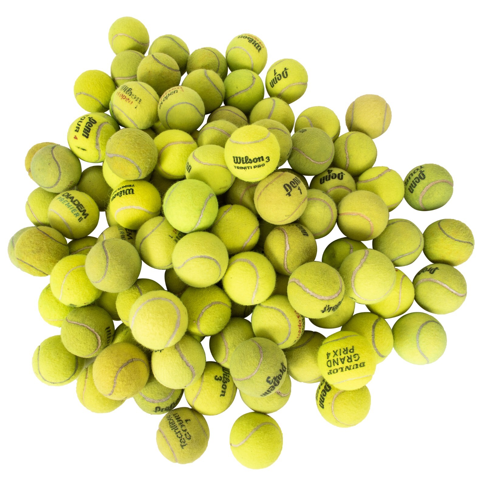 100 Used Tennis Balls - LOW COST DOGGIE BALLS -  FREE SHIPPING - SAVE 10%
