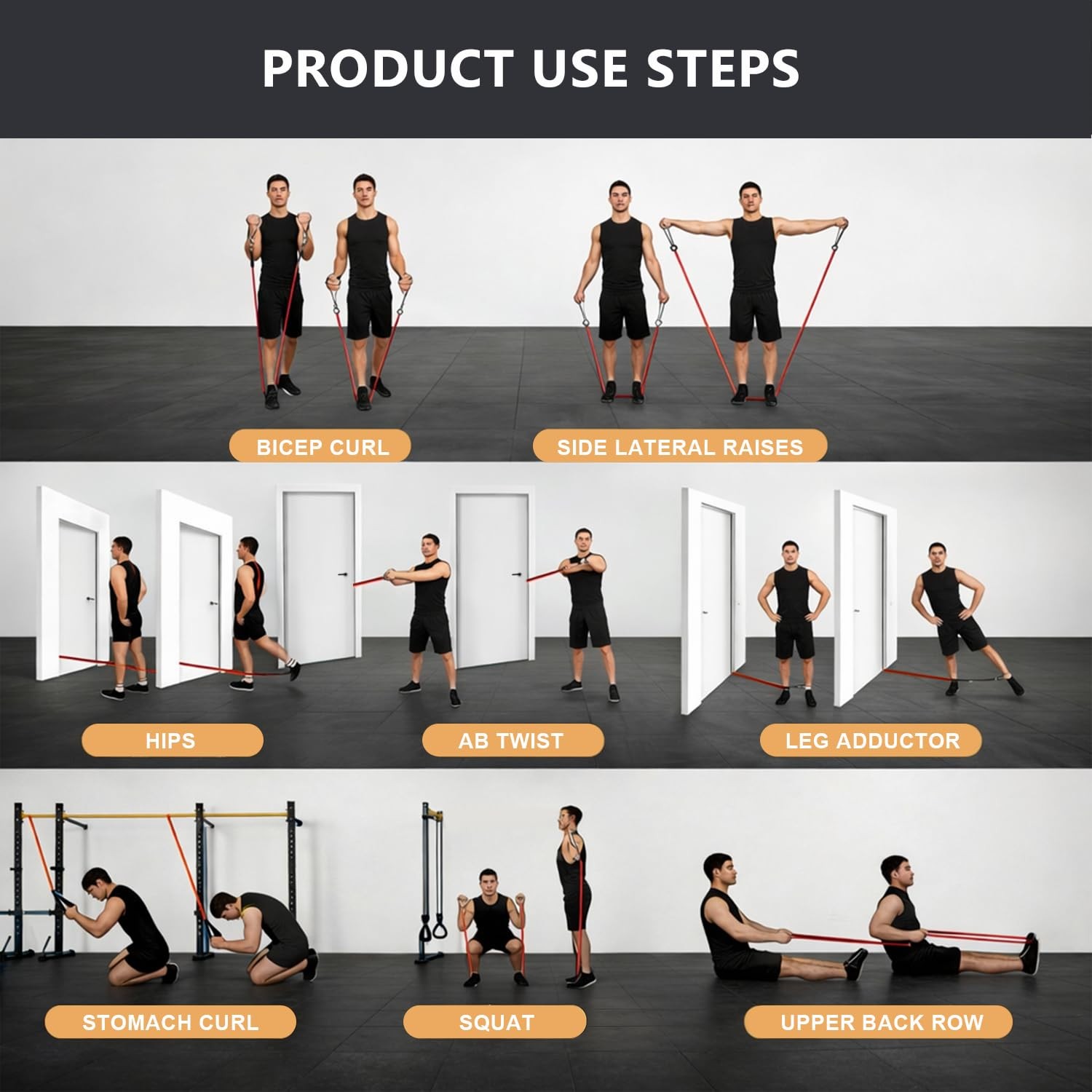 Resistance Bands, Exercise Bands, Workout Bands, Resistance Bands for Working...