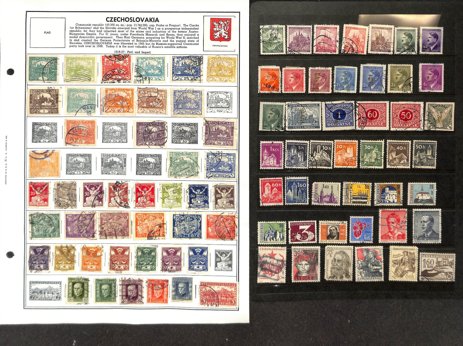 Czechoslovakia Stamp Collection on 50 Harris Pages, 1918-1983 (BK)