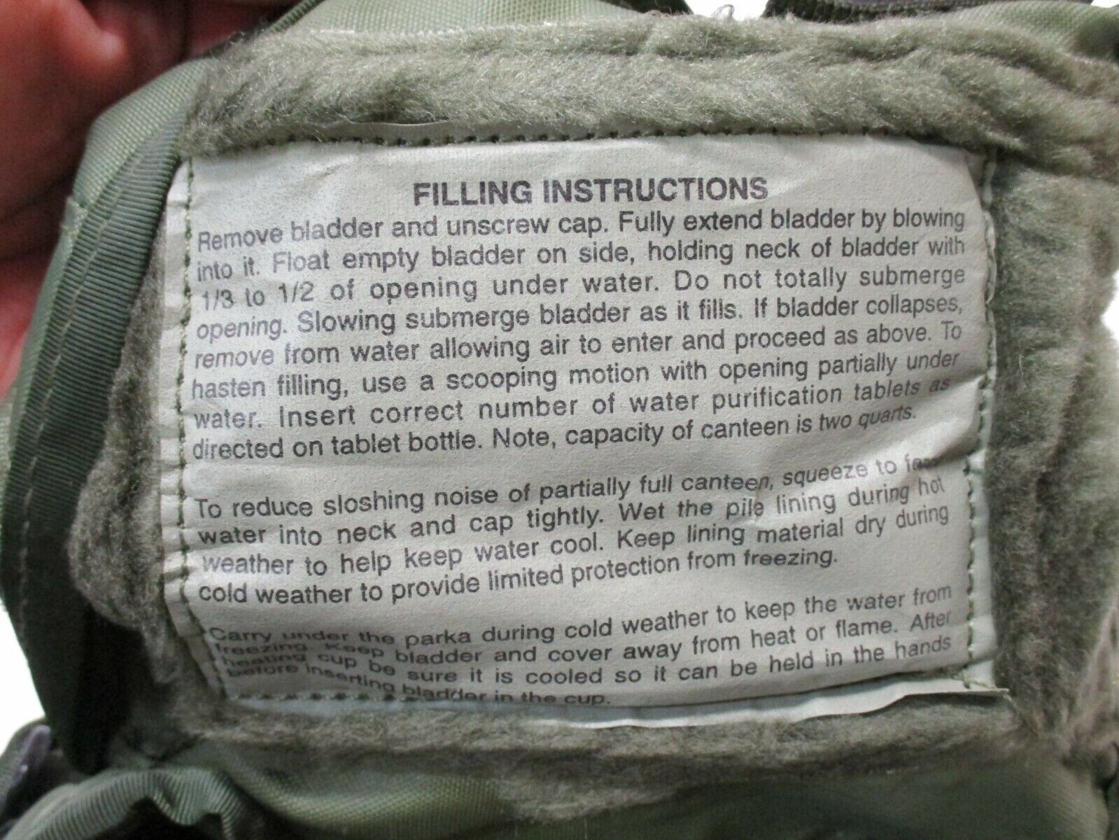 US Military 2 QT Collapsible Water Canteen with 2 Quart Pouch Cover & Sling EXC