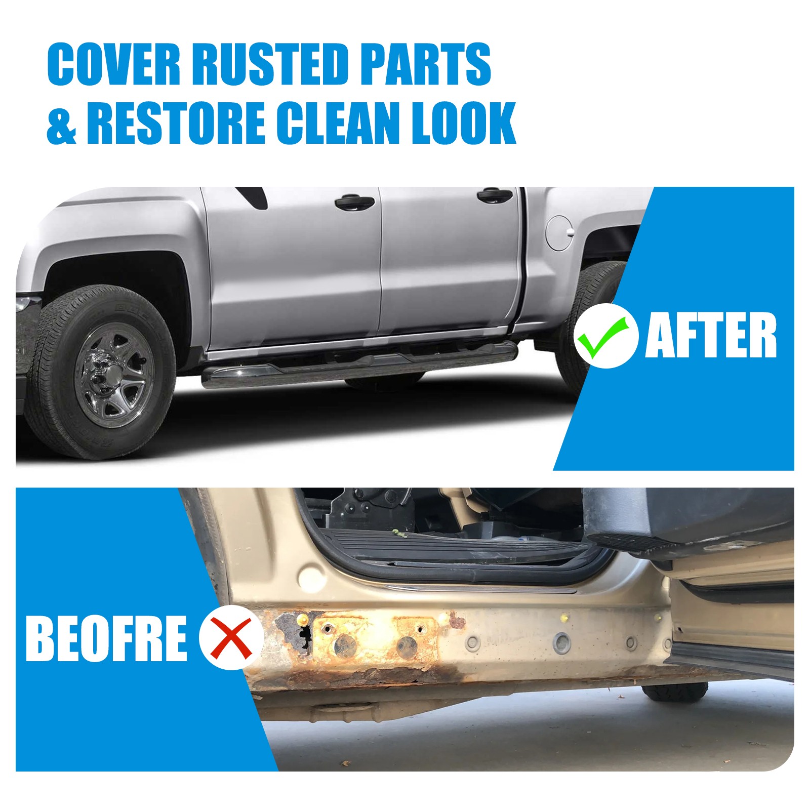 Pair Rocker Panels For 2008-2011 Ford Focus 4-Door Left & Right Side