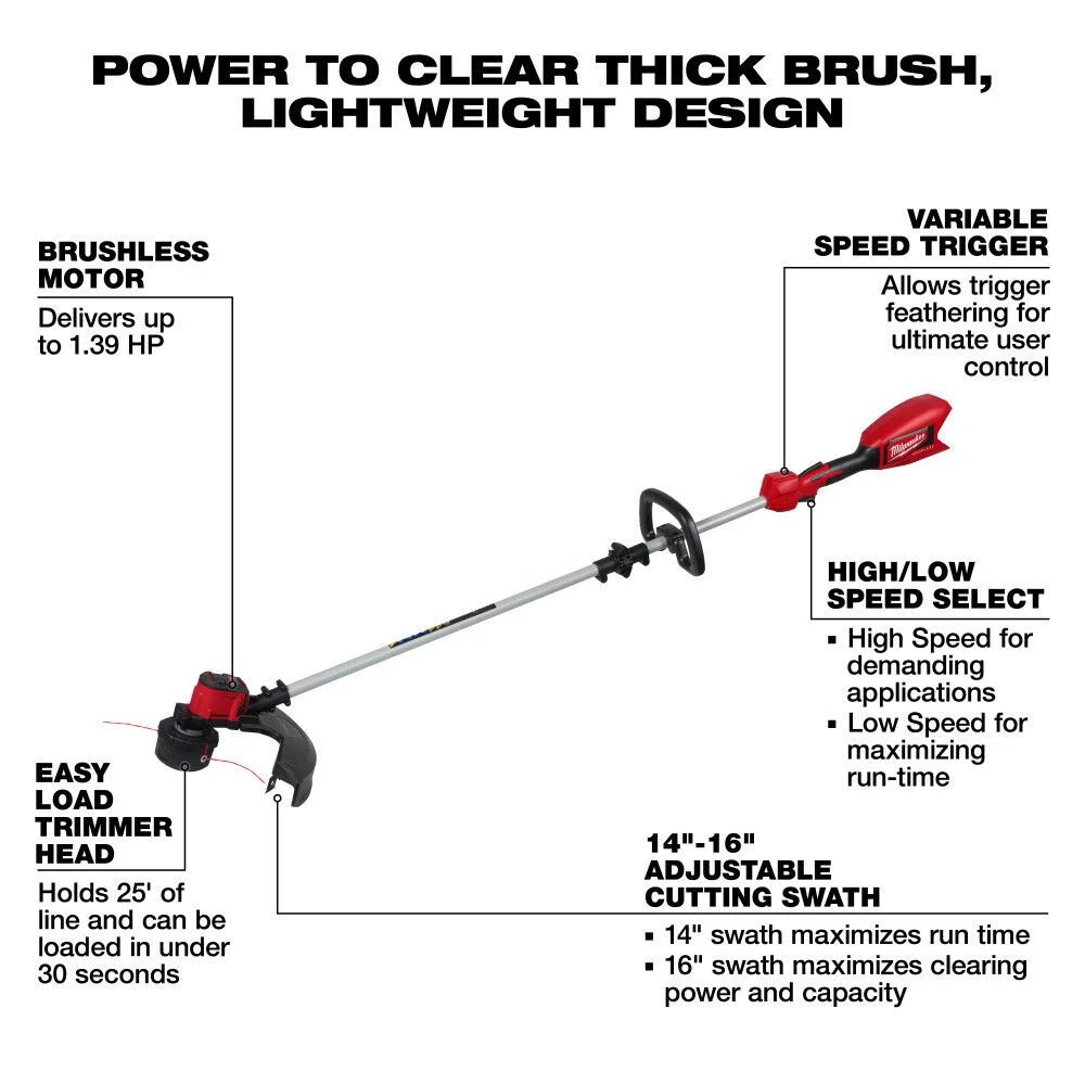 Milwaukee M18 Brushless String Trimmer, Bare Tool