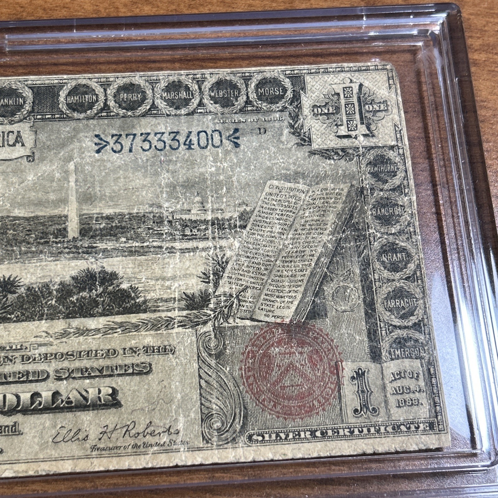 1896 $1 Educational Silver Certificate Well Circulated