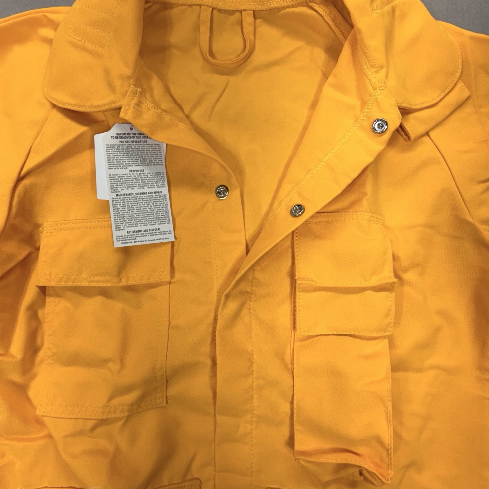 CrewBoss Brush Coat 7.0 oz Tecasafe WLC0117 Yellow Wildland Firefighter Mens XLg