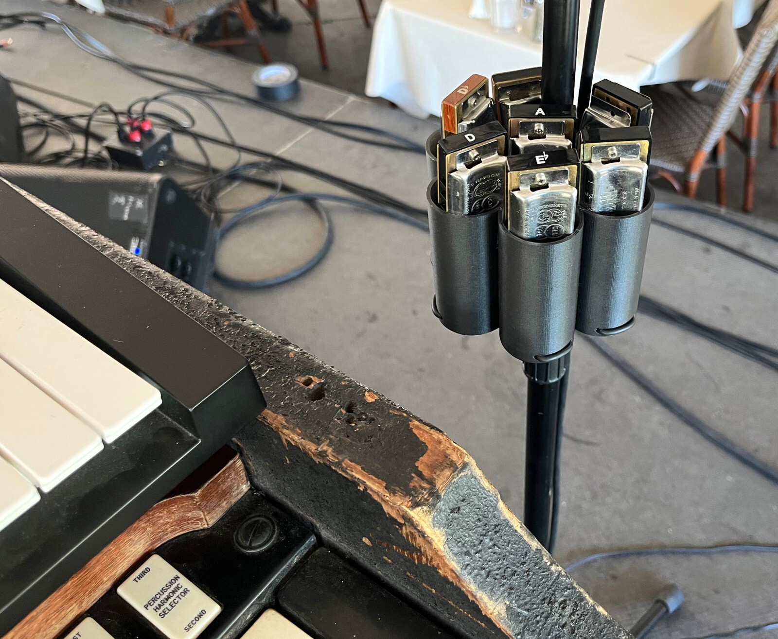 Harmonica Holder, Harp Caddy, attaches to microphone stand