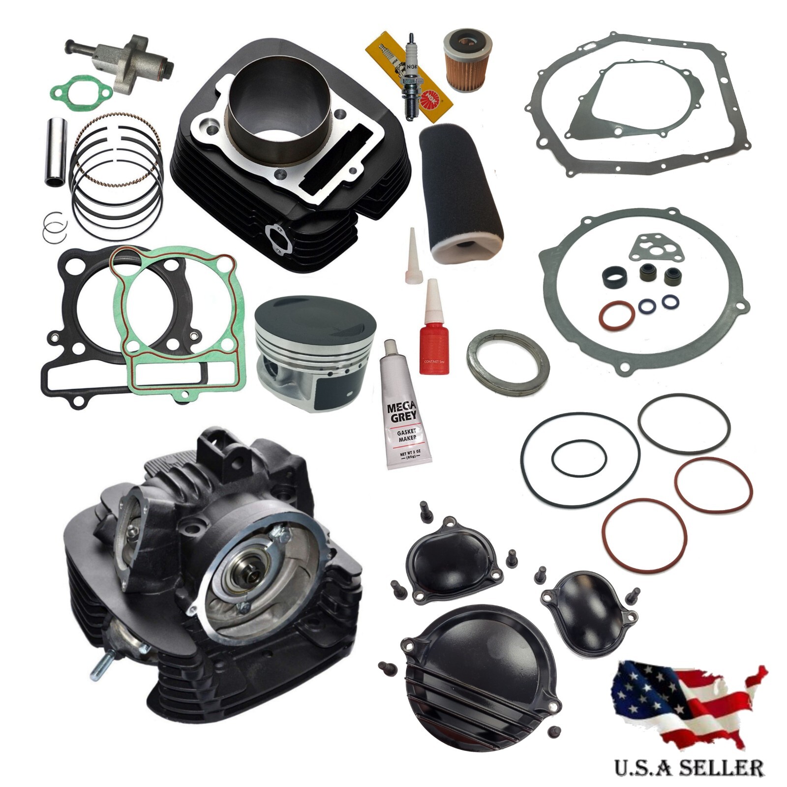 fits Yamaha Warrior 350 Cylinder Head Piston Gasket Top End Kit Set 1987 - 2004