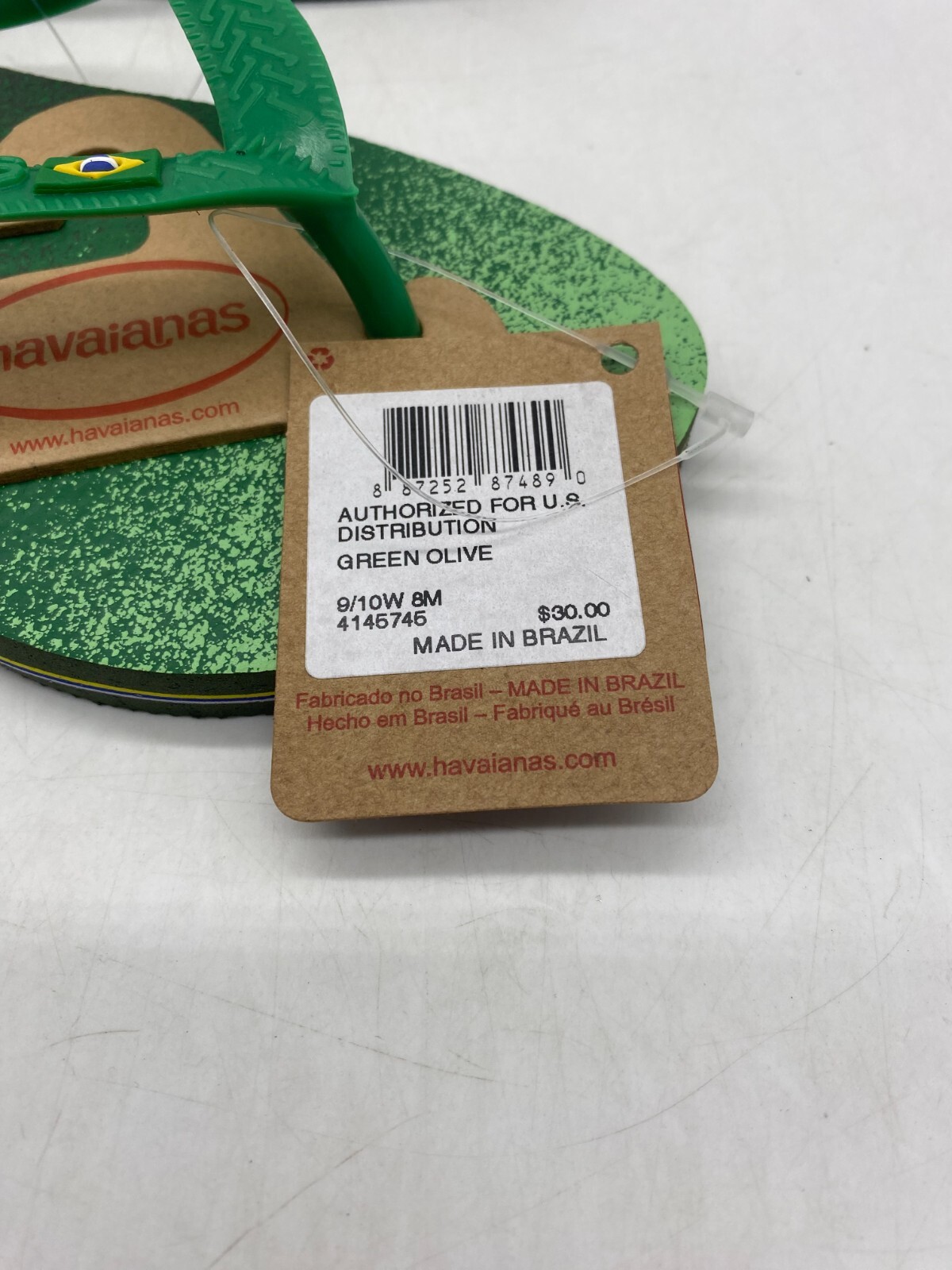 Havaianas Brazil Fresh Green Flip Flops Size 9/10 Women's / 8 Men