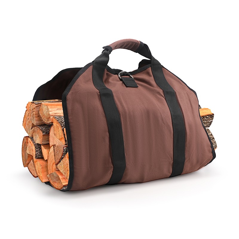 Waterproof Firewood Log Carrier Bag Camping Canvas Bag for Outdoor Carrying Wood