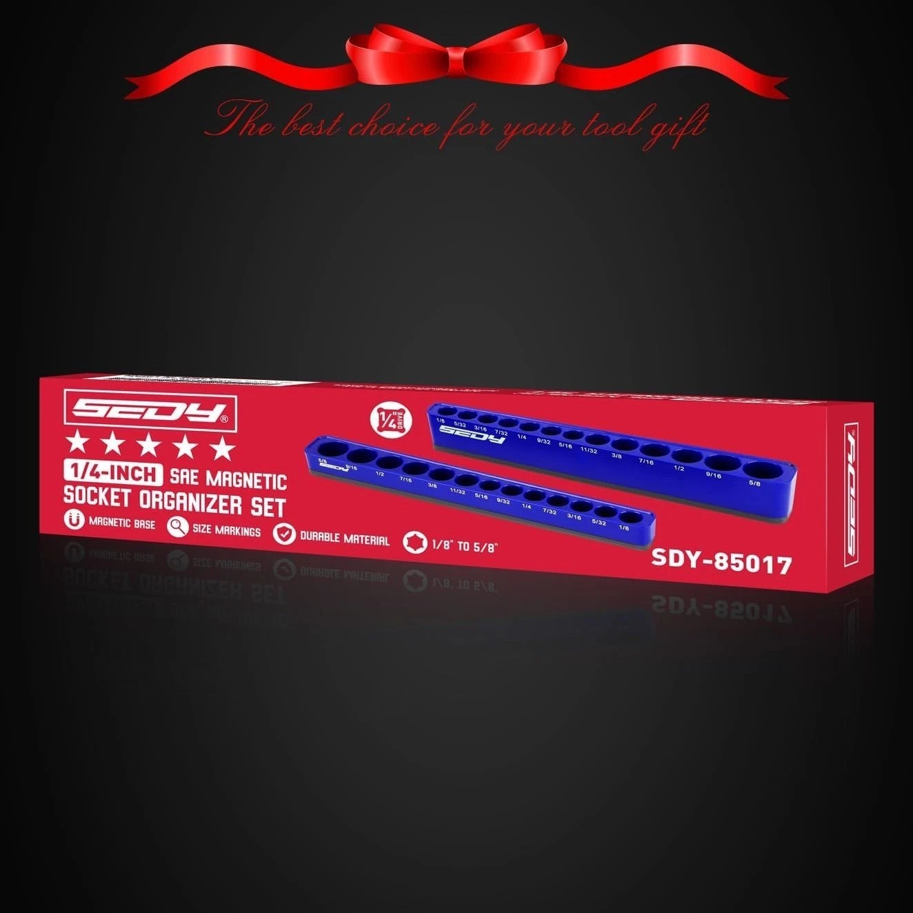 Heavy-Duty Magnetic Socket Organizer Set - 26 Socket Capacity, Modular Design