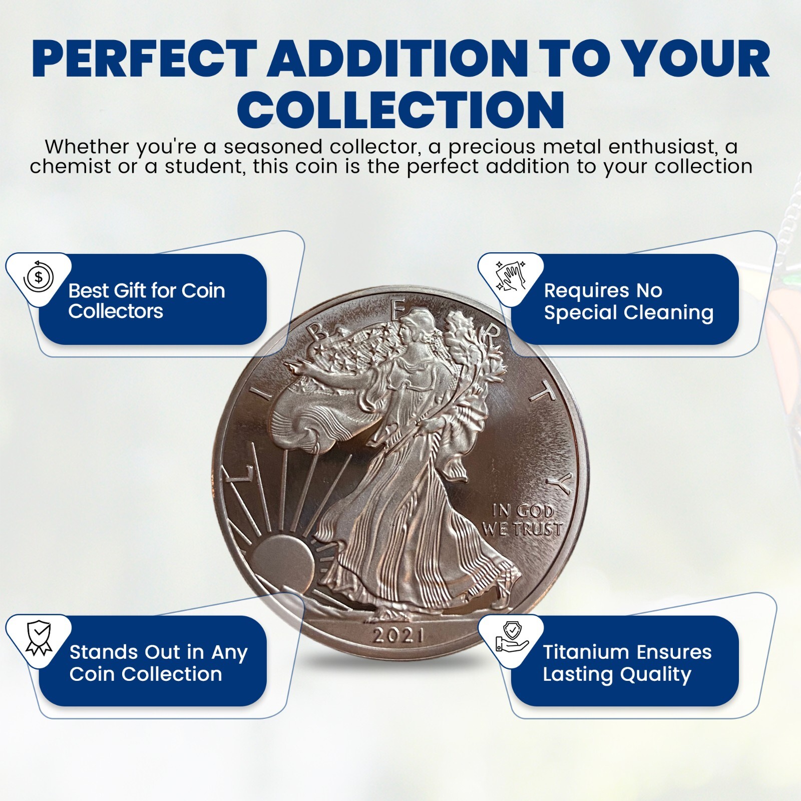 2023 American Eagle Liberty Walking Coin TROY OUNCE OZ .999 Pure TITANIUM Round