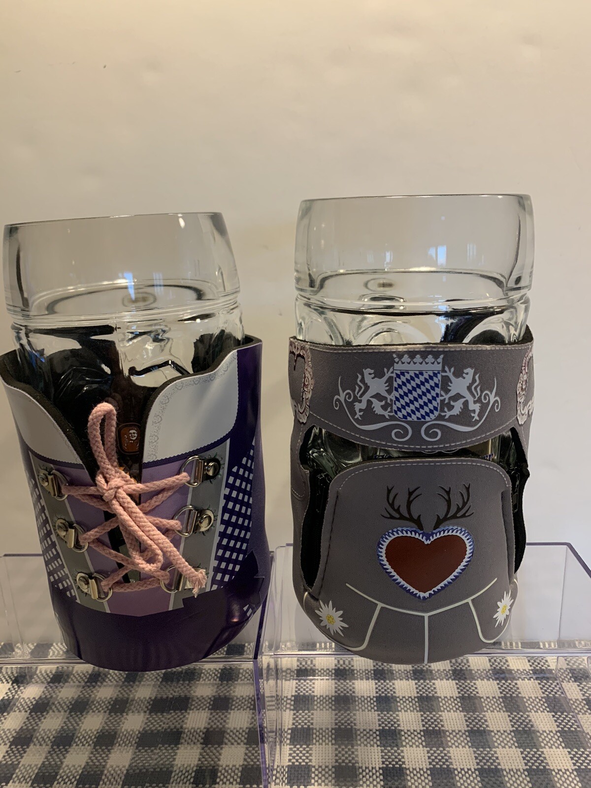 Lederhosen & Dirndl Oktoberfest Koozie Set (for 1 Ltr.Stein).
