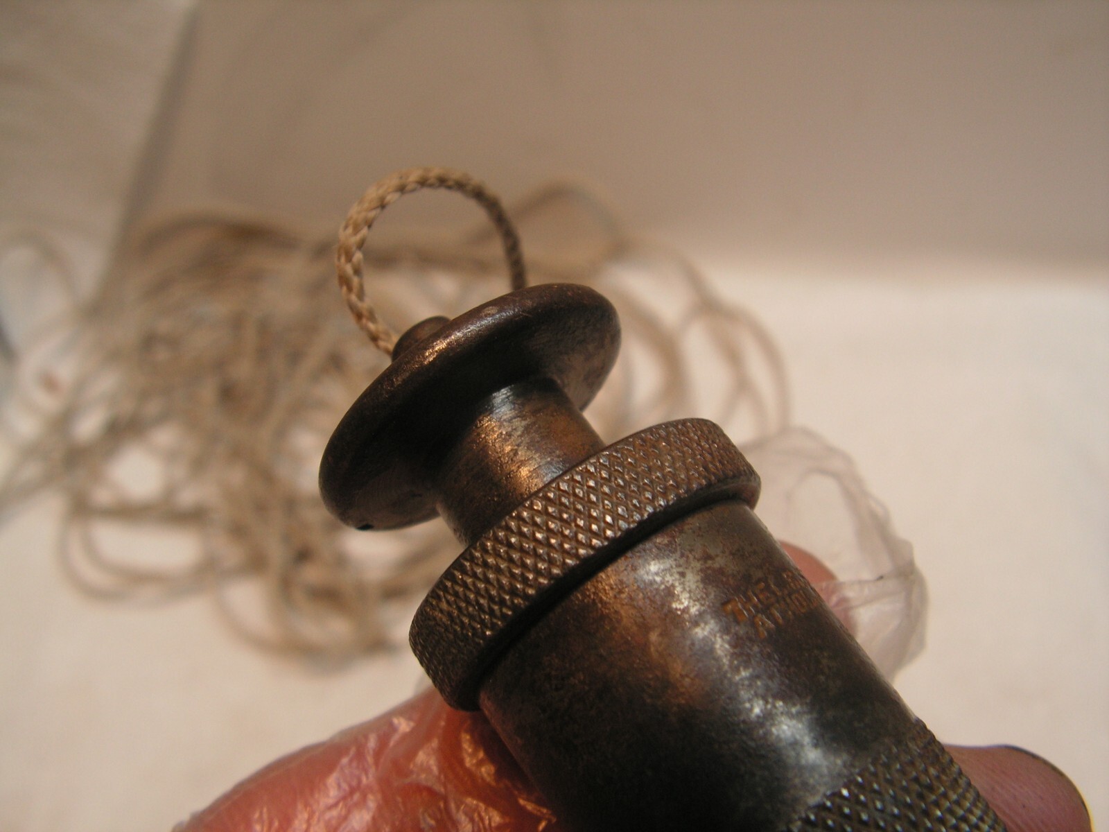 EMPTY NO MERCURY Vintage L.S. Starrett No. 87 Plumb Bob With Cord 27'