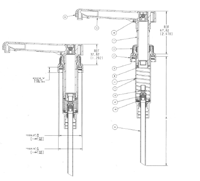 Sauce Syurp Pump for 64 oz or 1 gallon bottle bottles (White) (Four Pack) Torani