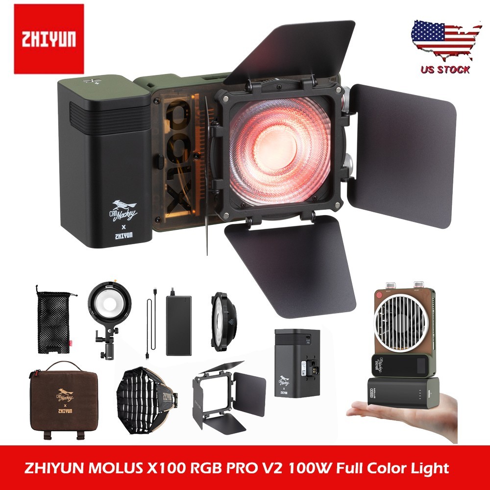 ZHIYUN MOLUS X100 RGB PRO V2 100W Full Color Portable RGB Video Light