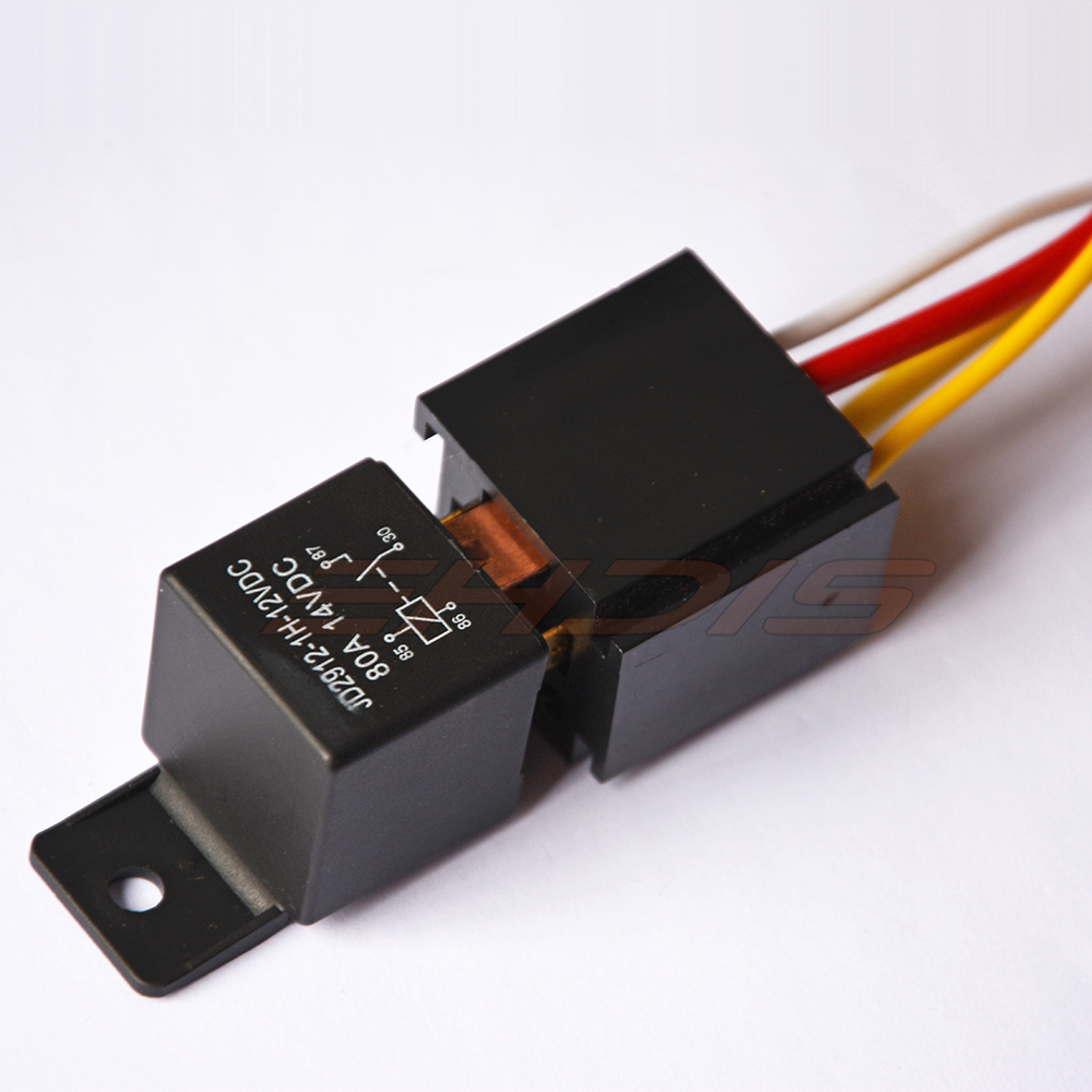 2 PCS Car Relay 4Pin DC 12V 80A Normally Open SPST with Relay Socket Plug 4 Wire