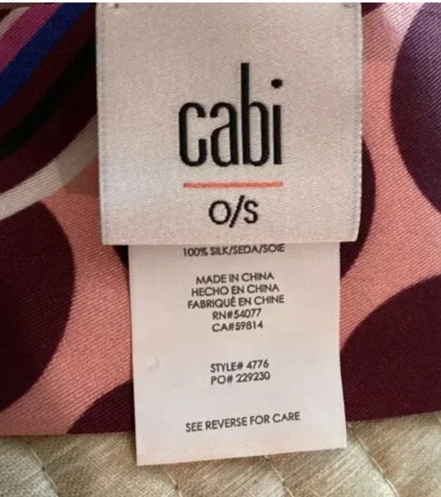 Cabi NWT Spotty Scarf - 100% SILK - #4776