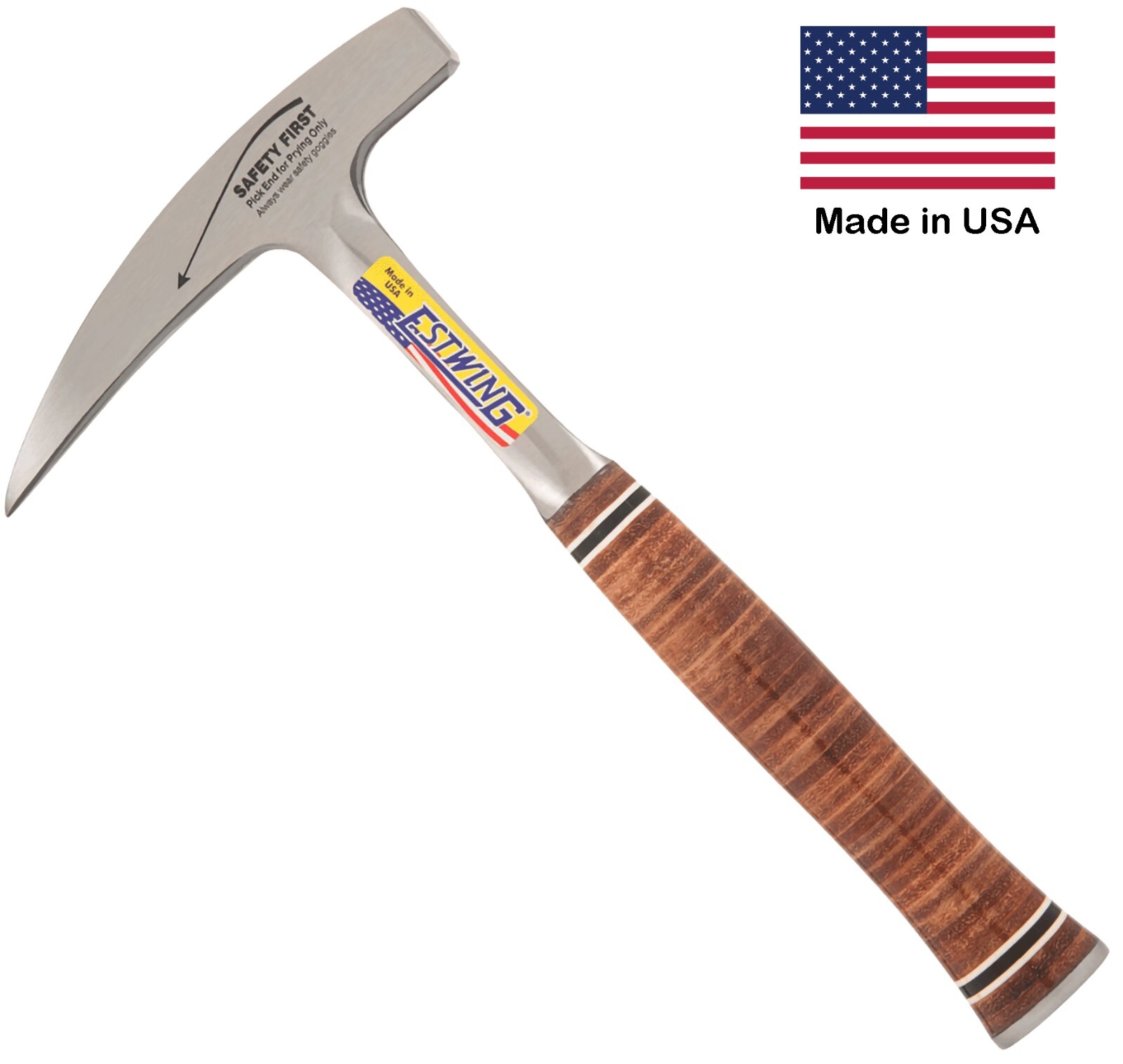 Estwing E30 22oz. Rock Pick, Smooth Face, Genuine Leather Grip, USA Made