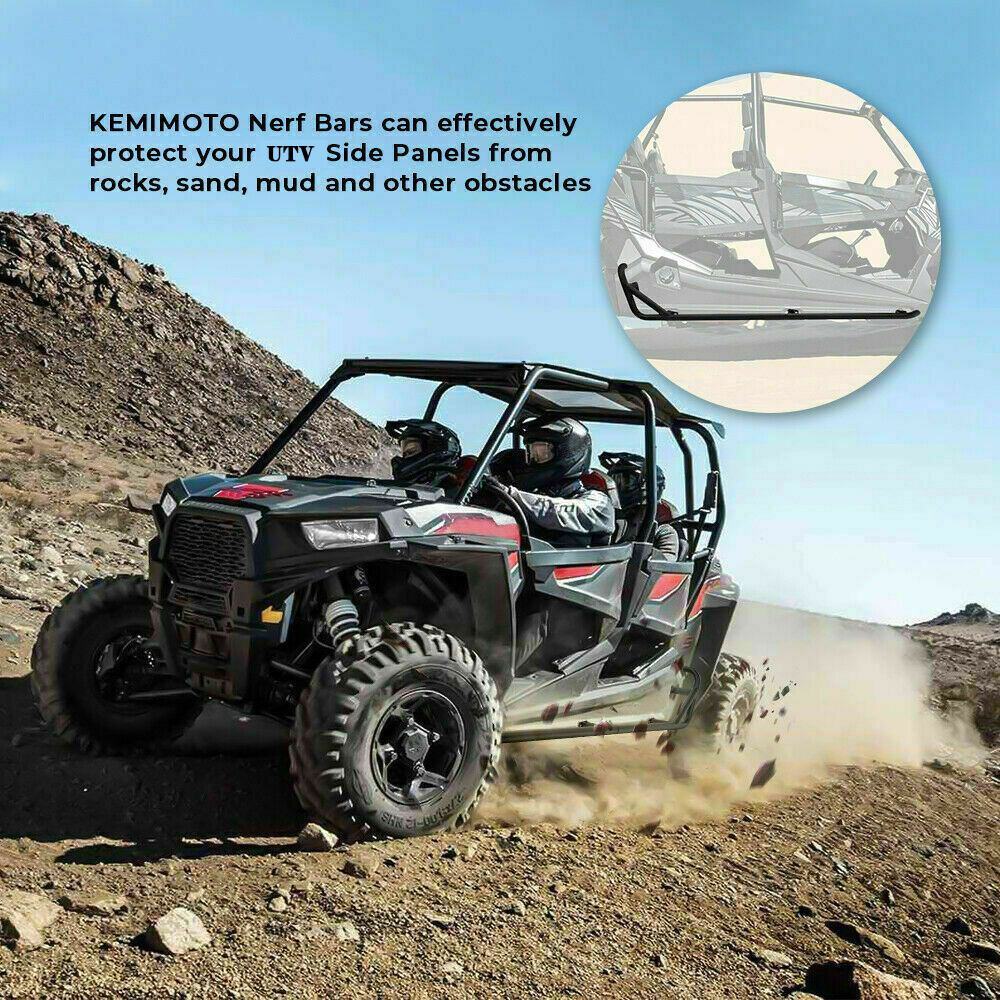 For Polaris RZR XP 4 1000 4 900 Turbo 4 Seat 2015-2023 Nerf Bars Rock Sliders