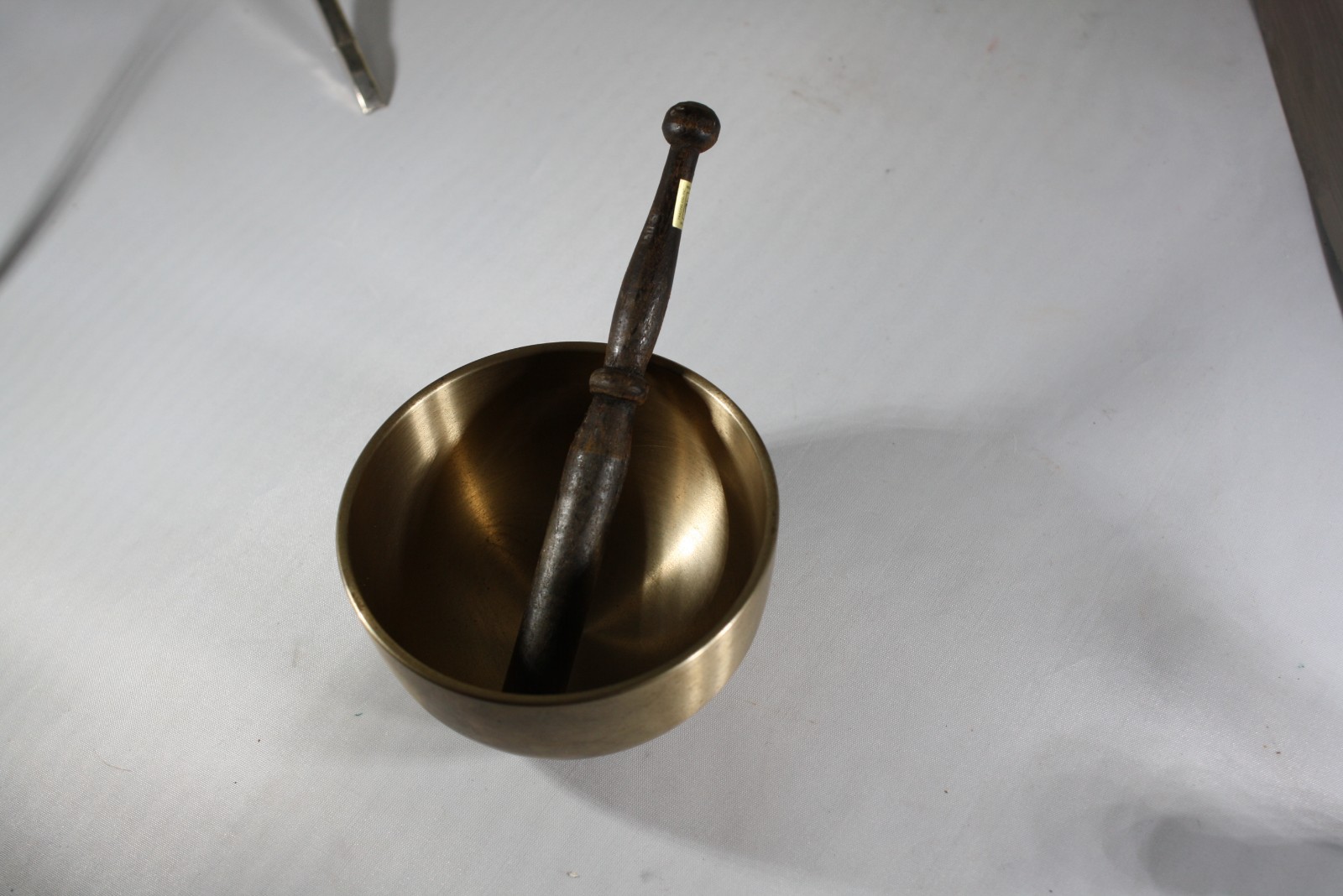 JAPANESE HOUSEHOLD BUDDHIST SINGING BOWL ORIN BRASS 3.5" Width VINTAGE