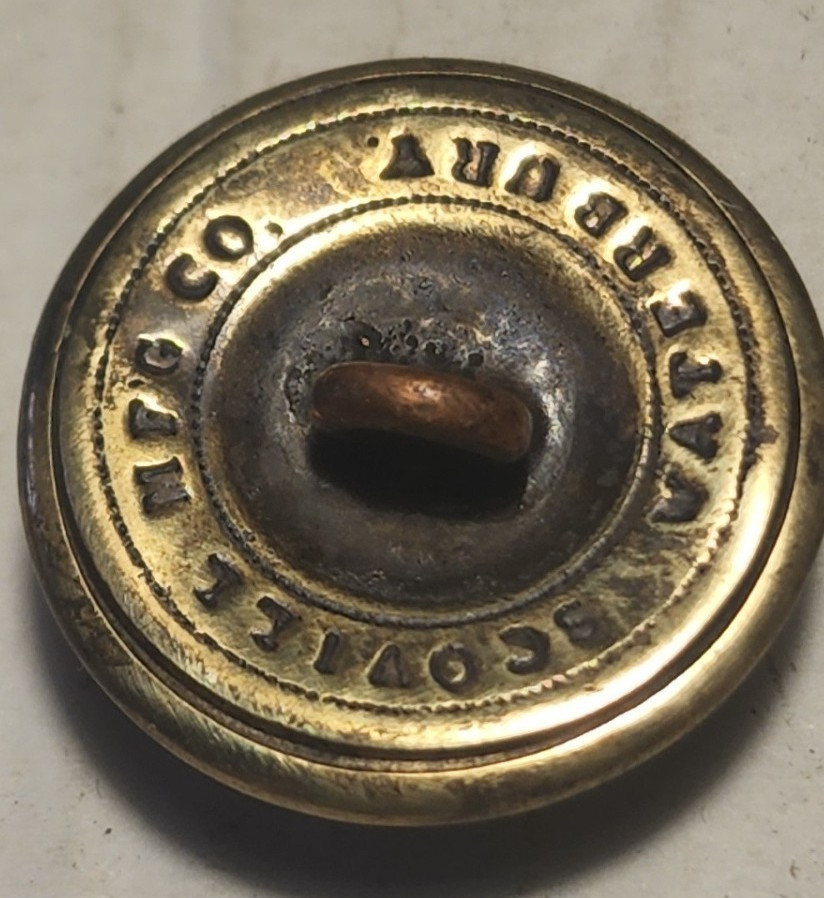 CONFEDERATE MISSOURI CIVIL WAR OFFICERS COAT BUTTON ~ SCOVILL MF'G CO WATERBURY