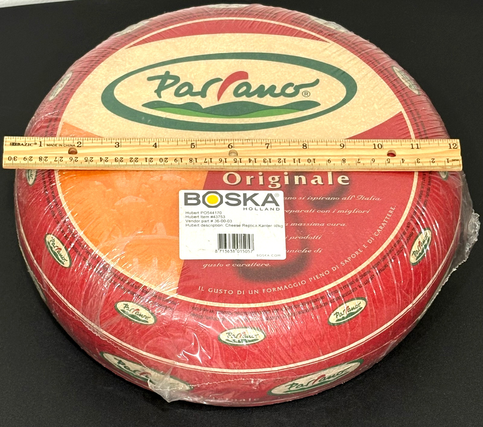 ⭐NICE!!!⭐ RARE PARRANO CHEESE WHEEL PLASTIC STORE DISPLAY ADVERTISING PROP BOSKA