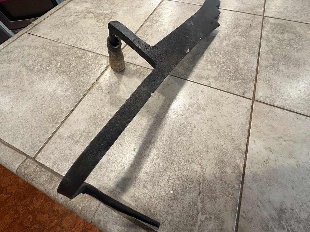 Antique Hay Knife / Silage Cutter Farm Tool – Large Serrated Fodder Knife