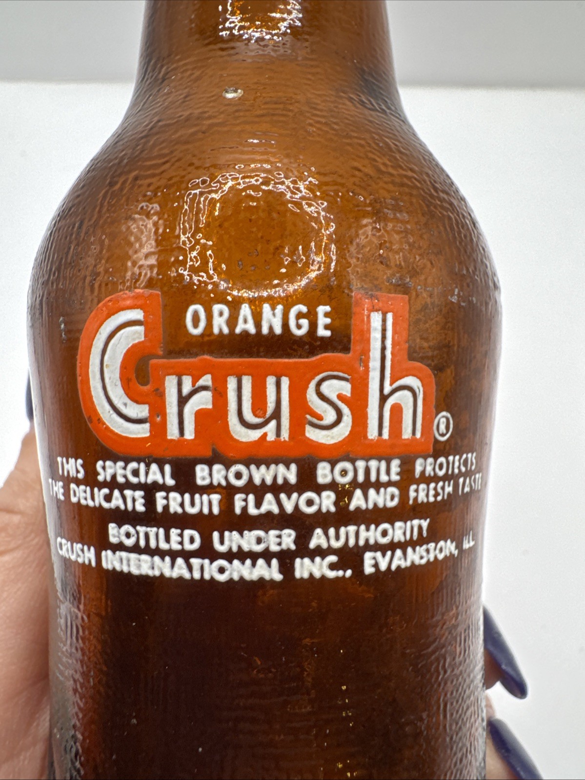 Orange Crush 10 oz Amber Brown Soda Bottle