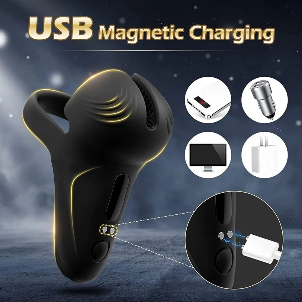 Vibrating Cock Ring Balls Massager Penis Vibrator with Remote Control for Couple