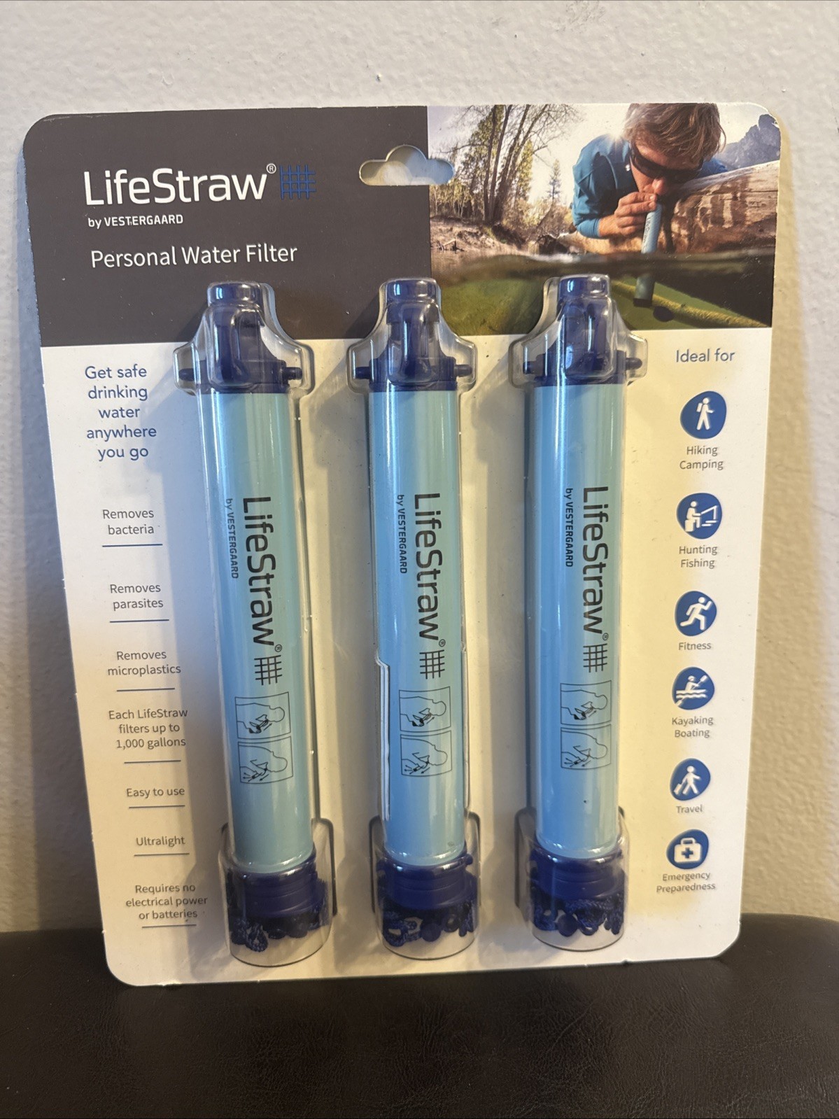 Life Straw by Vestergaard Personal Water Filter 3-Pack Sealed Brand New
