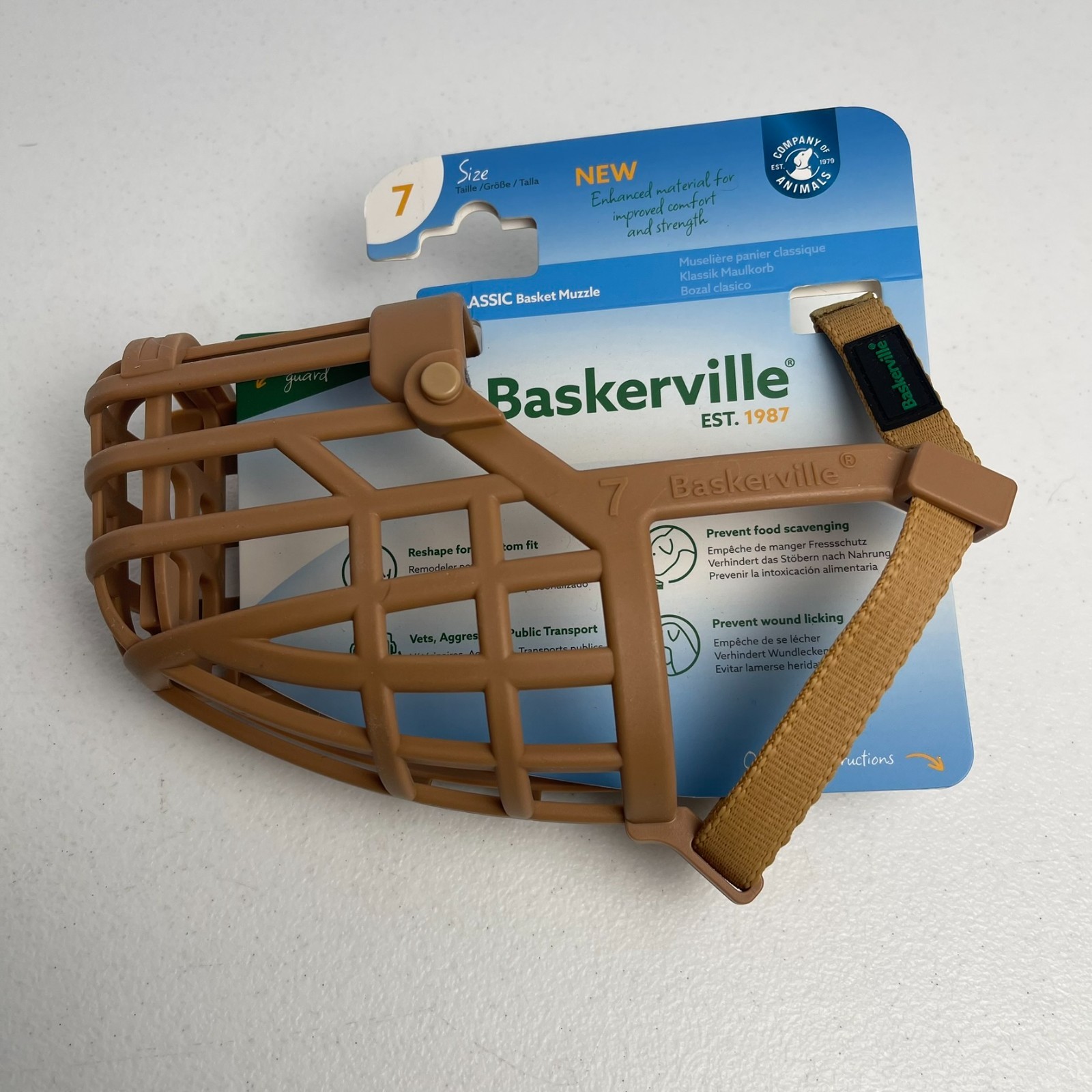 Baskerville Classic Basket Muzzle - Prevents Biting and Food Waste Scavenging,