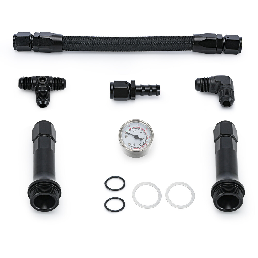 AN6 Braided Dual Feed Carb Fuel Line Double Pump for 4150 Holley Carburetor