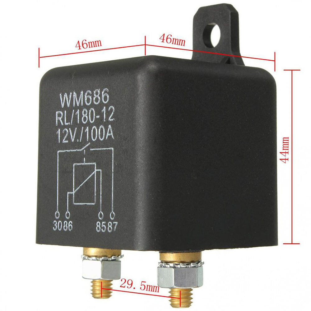 12V 100Amp 4-Pin Heavy Duty ON/OFF Switch Split Charge Relay For Auto Boat Van**