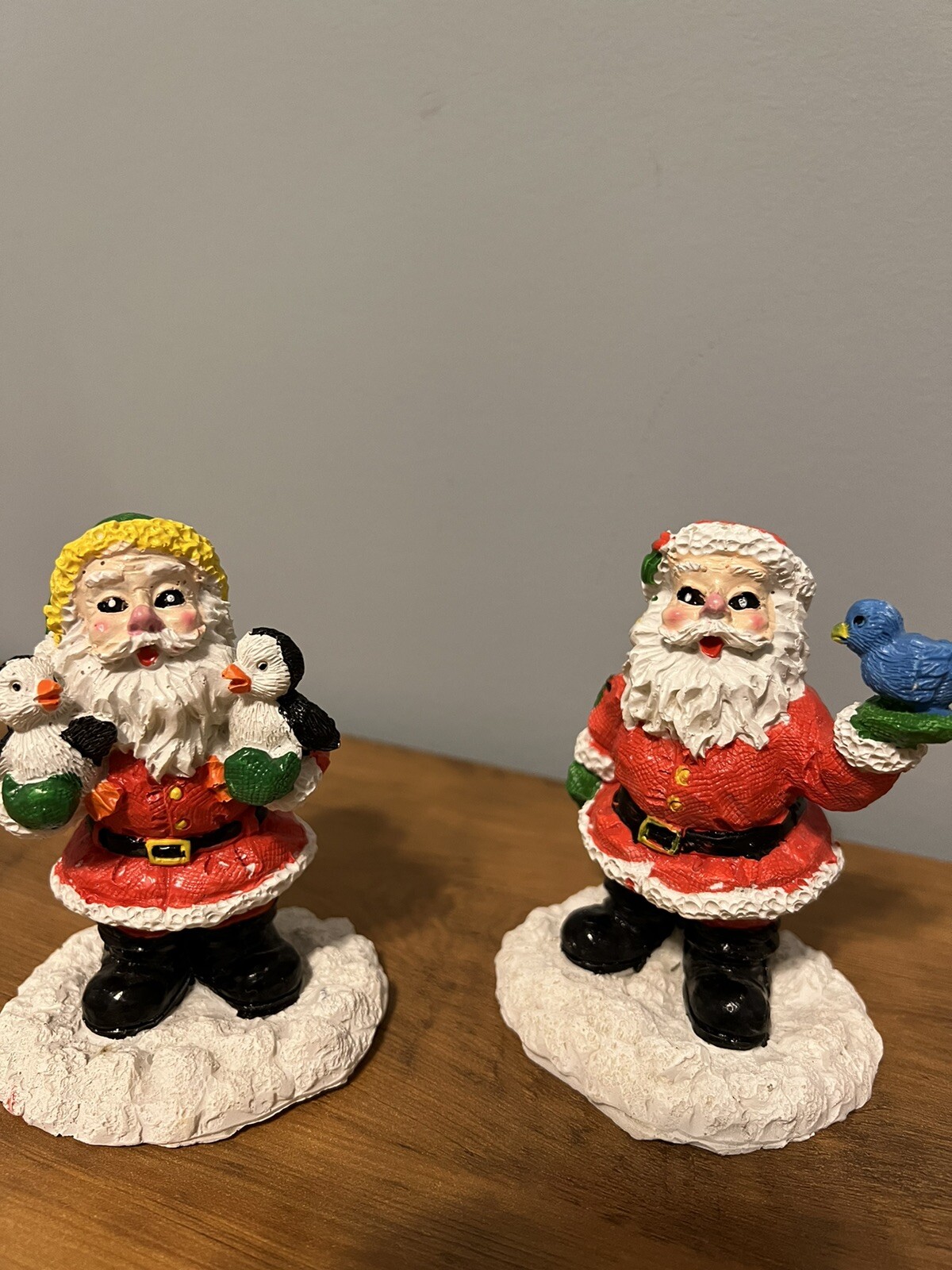 Santa & Friends Lot Of 3 Christmas Figurines 1998 By Hermitage Pottery 4.5”