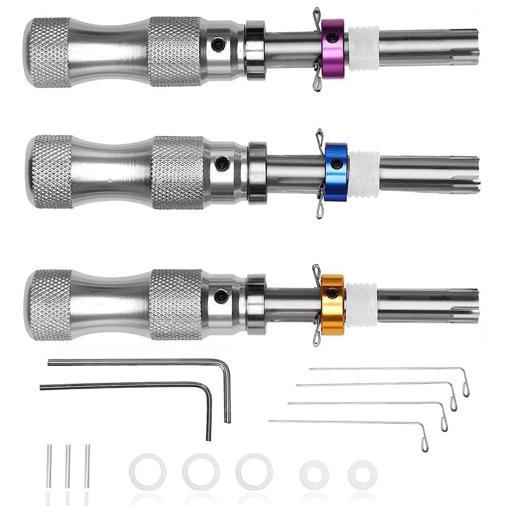 3x 7 Pin Advanced Tubular Lock Tool Set For Padlock Hook Tool Seal Pick Puller