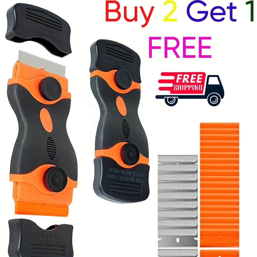 21-Pcs Razor Blade Scraper Tool with Double Edge Blades for Labels Stickers