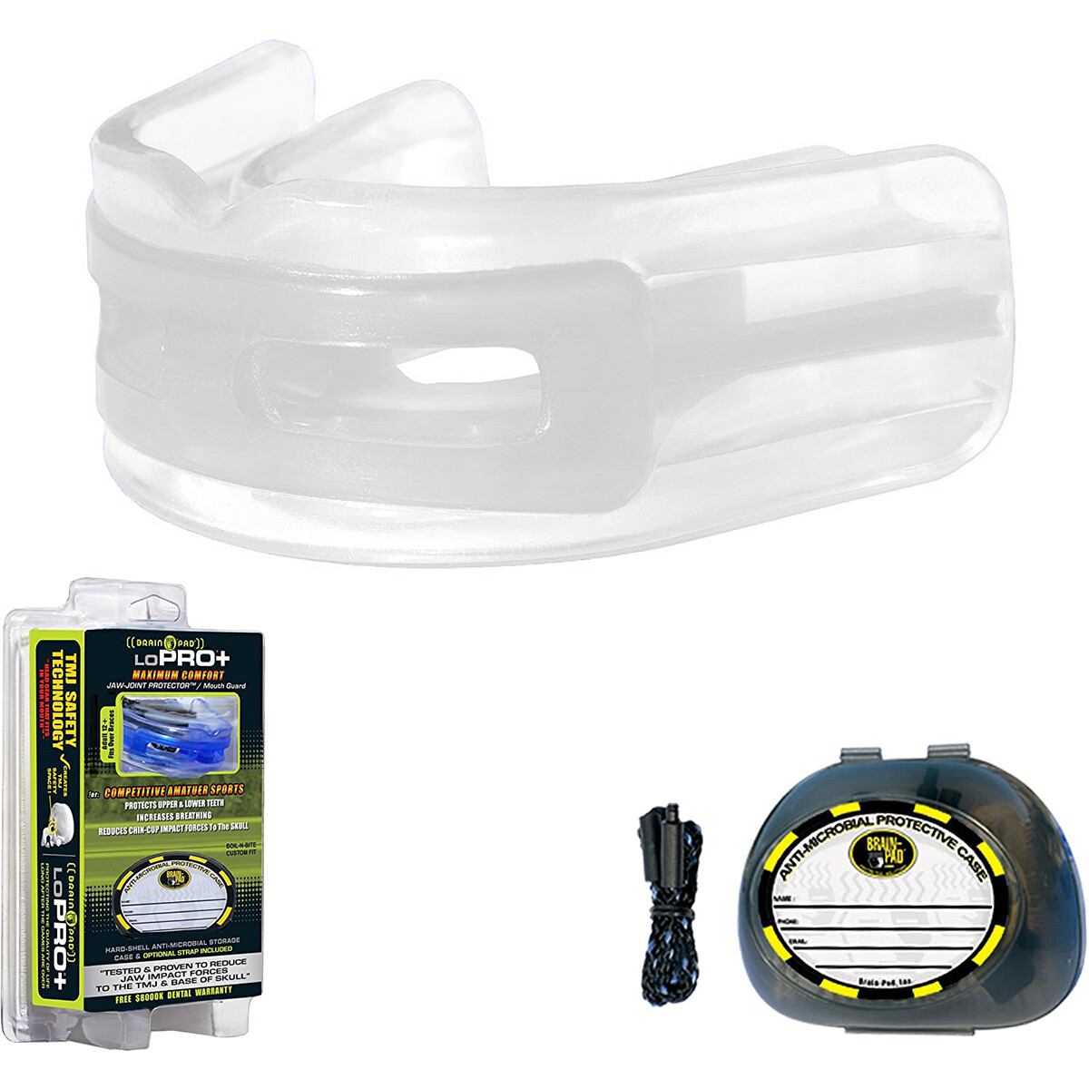 Brain Pad Double Guard Strapless Mouthguard - Adult - Clear