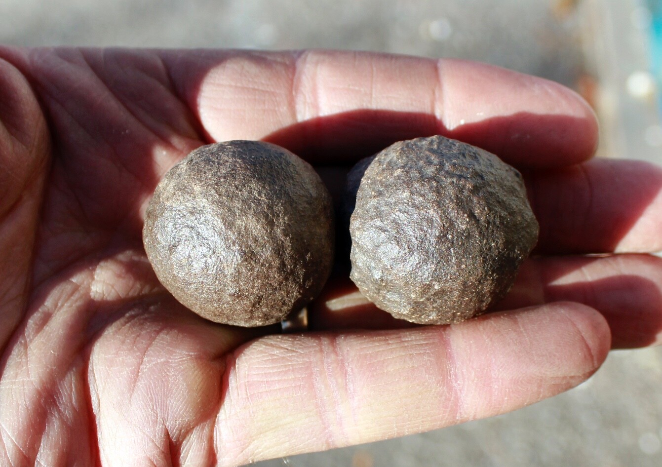 Moqui Marbles •  Iron Concretions • One Pair, About  1.50" diameter