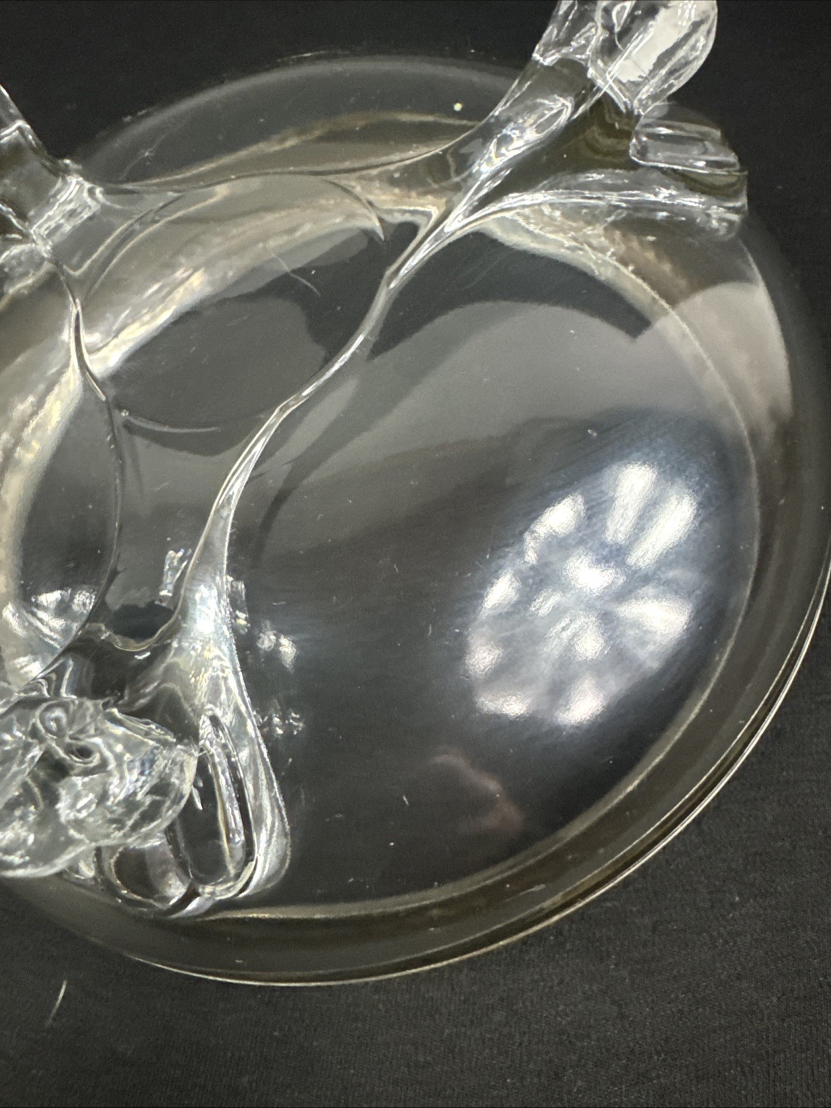 Weidlich Sterling 8319 Crystal 3 Footed Bowl 5.5” c1930s