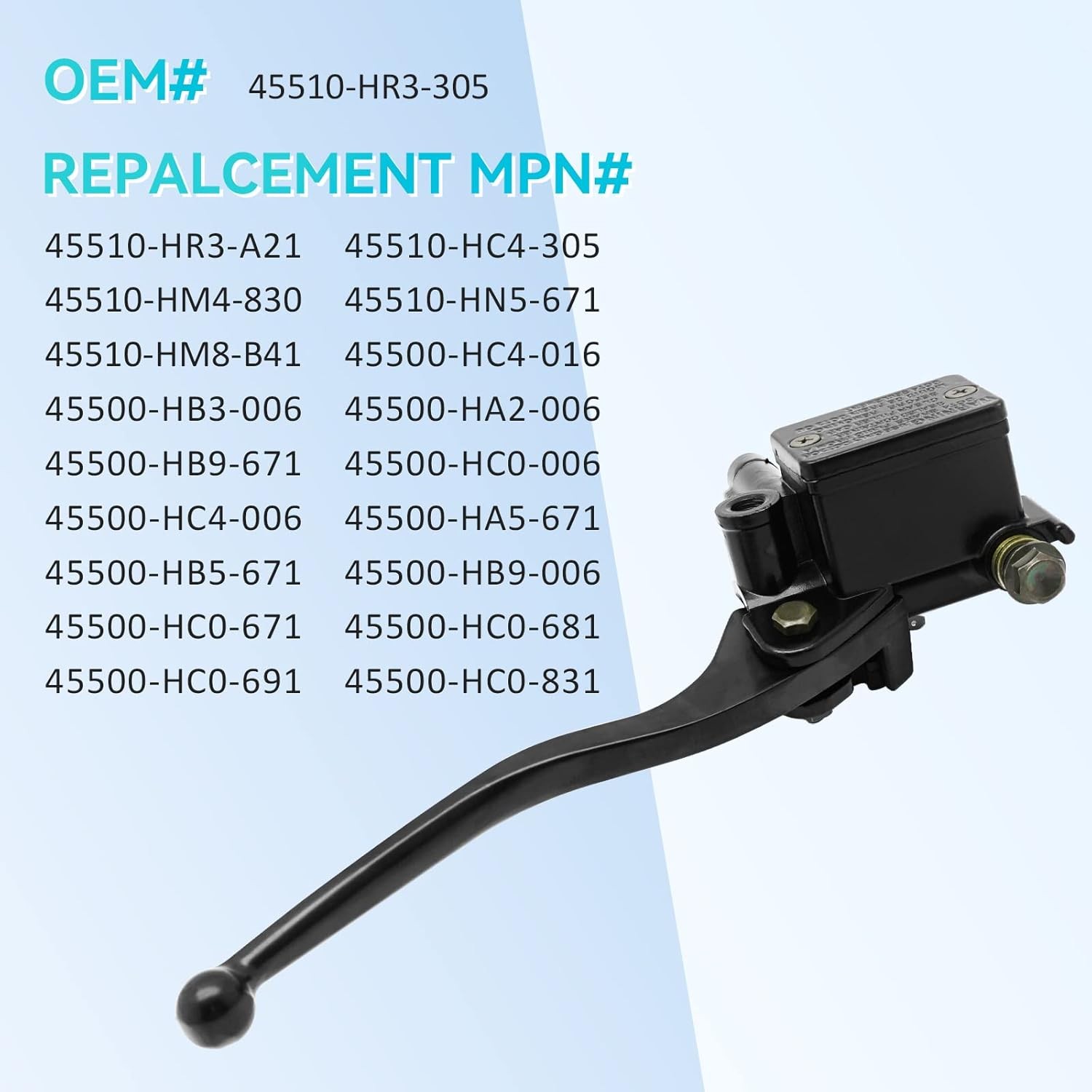 7/8" Right Brake Master Cylinder for Honda Recon 250 TRX250TE/TM 2x4 1997-2002