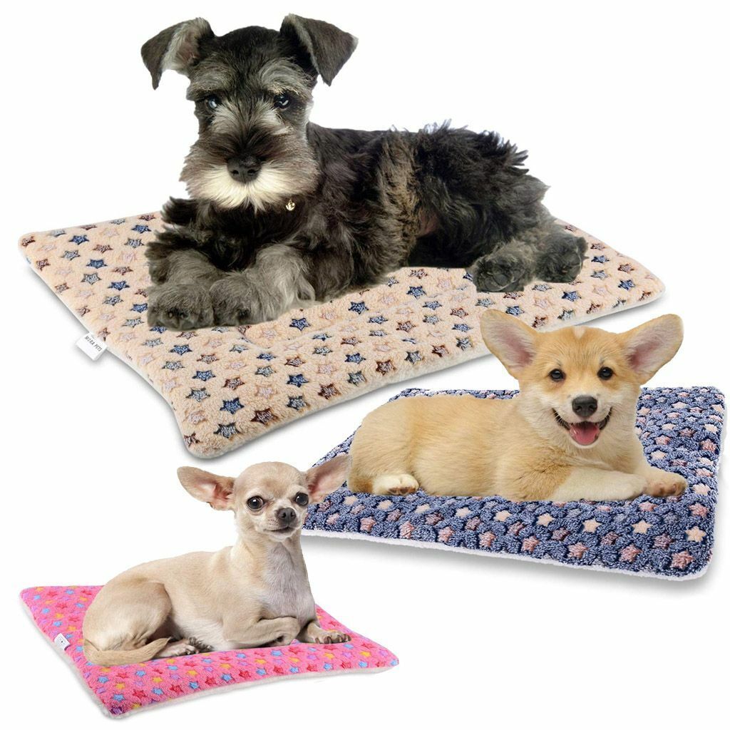 Self Warming Pet Bed Cushion Pad Dog Cat Cage Kennel Crate Soft Cozy Mat Blanket