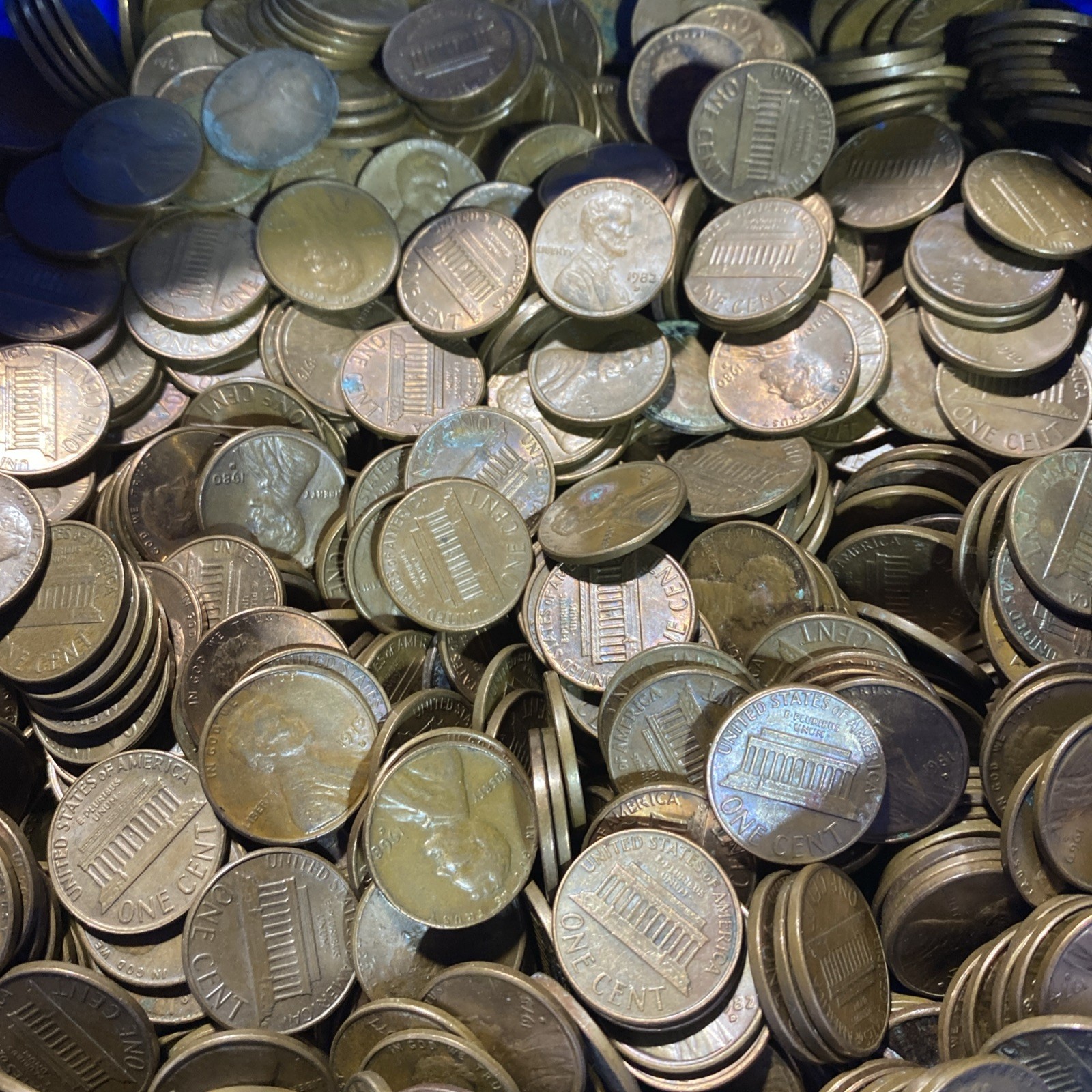 Bulk Copper Pennies 3 Lbs.  1959-1982 Qty. 435ish