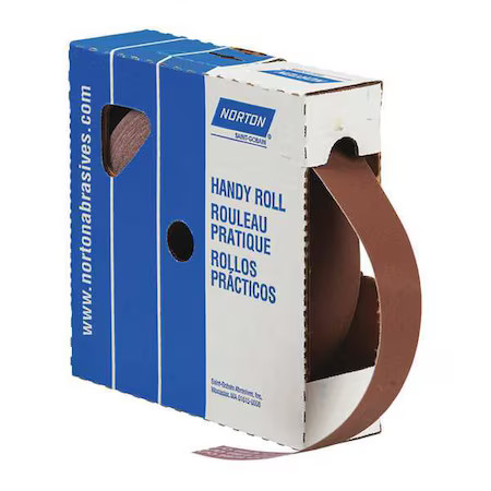 Norton Abrasives 66261126289 Abrasive Roll, 2" Wx 150 Ft. L, 600G, Brown