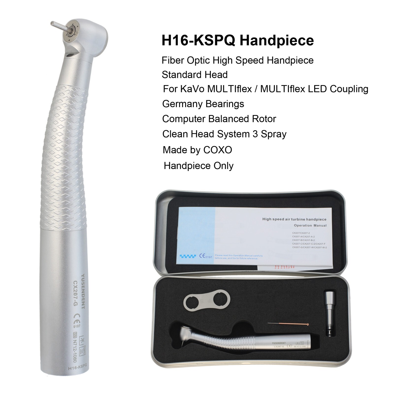 COXO Dental Fiber Optic High Speed Handpiece For KaVo MULTIflex NSK W/H Coupler