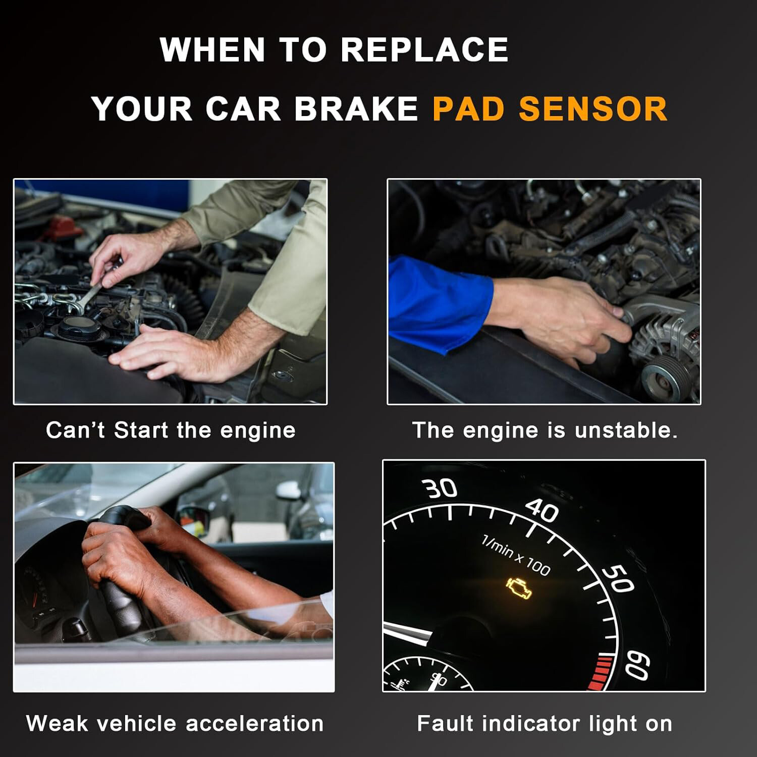 4pcs Front Rear Brake Pad Wear Sensor Kit for Mercedes Benz W211 W220 2115401717