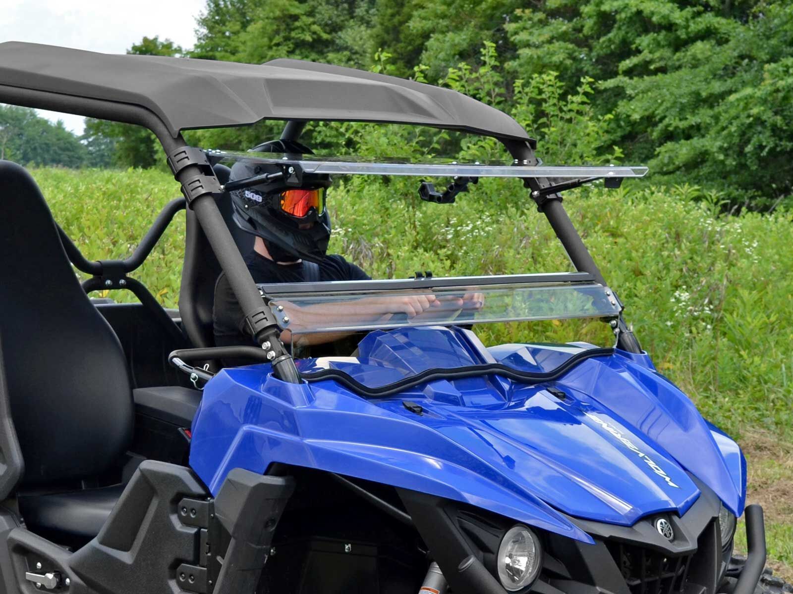 SuperATV Yamaha Wolverine Heavy Duty Scratch Resistant Flip Windshield (15-18)