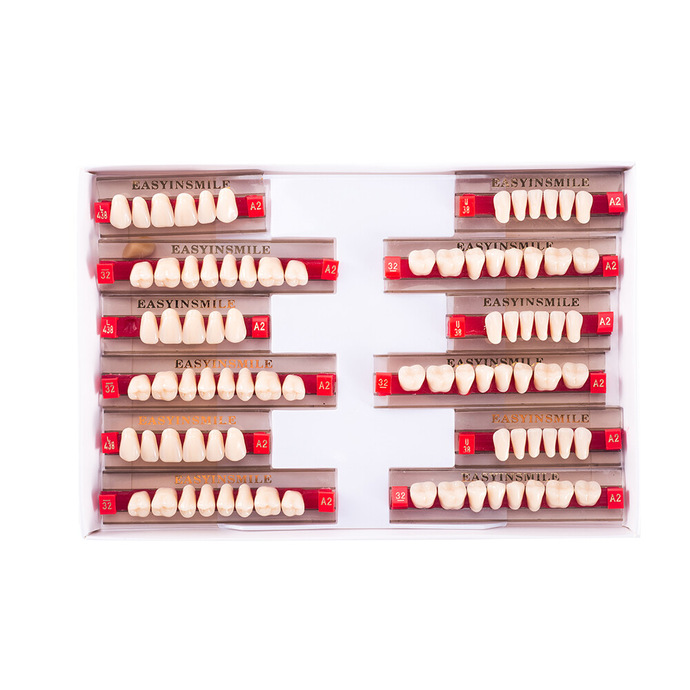 Easyinsmile Dental DIY Acrylic Resin Denture False Teeth Set/Upper/LowerA1/A2/A3