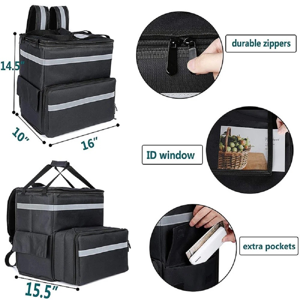 Food Delivery Backpack, Expandable Insulated Hot Pizza Bags for Delivery,Camping