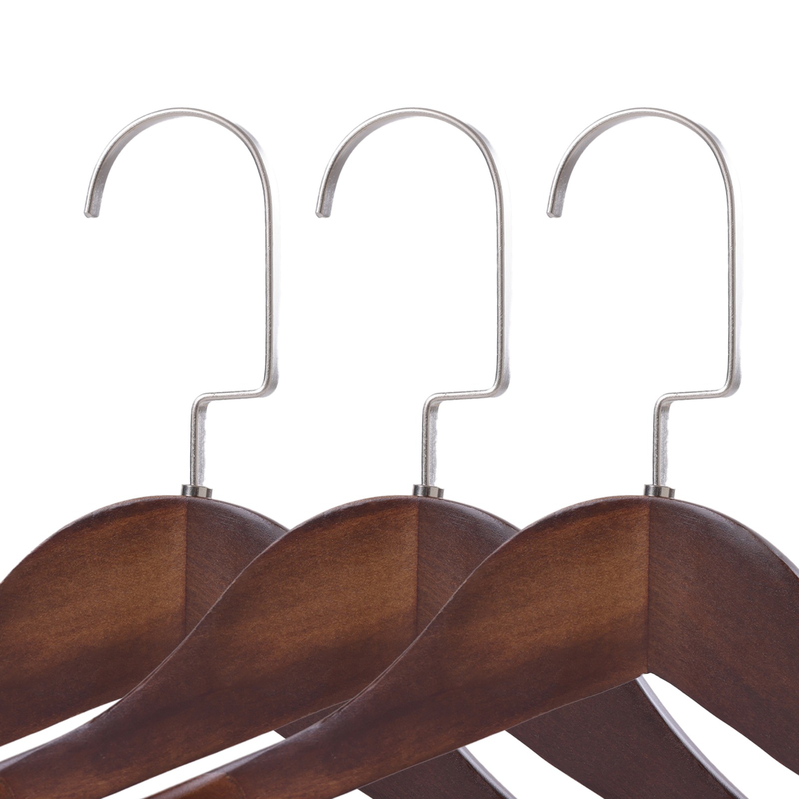 24-60x Solid Wood Outerwear Hangers 2.4" Wide Shoulder Clothes Hanger Suit Pants
